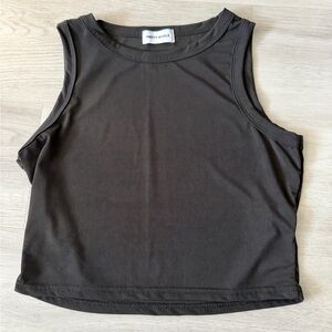 NWOT Empty Whole Tank Top Women’s Black Form Fitting Size Large Cropped Sexy